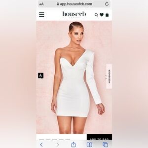 House CB Tiffany white one shoulder dress. Never worn.
